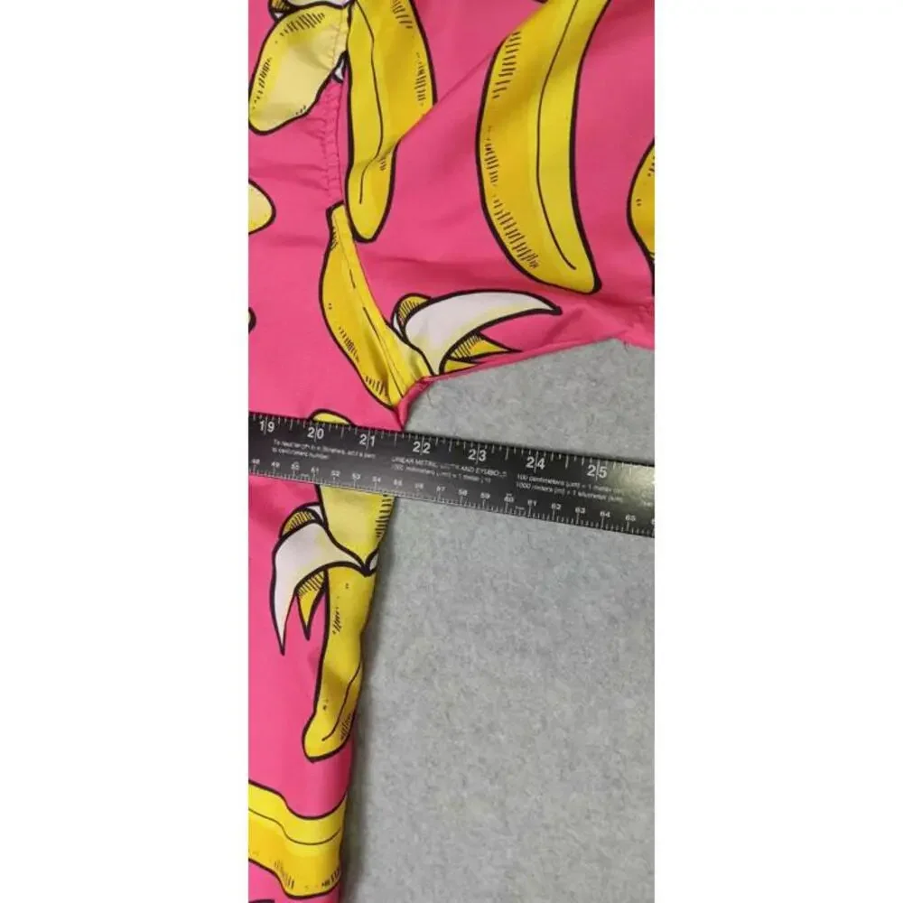 Uzzi Amphibious Gear Button Up Shirt Short Sleeve Mens Size Small Pink Bananas - Picture 7 of 11
